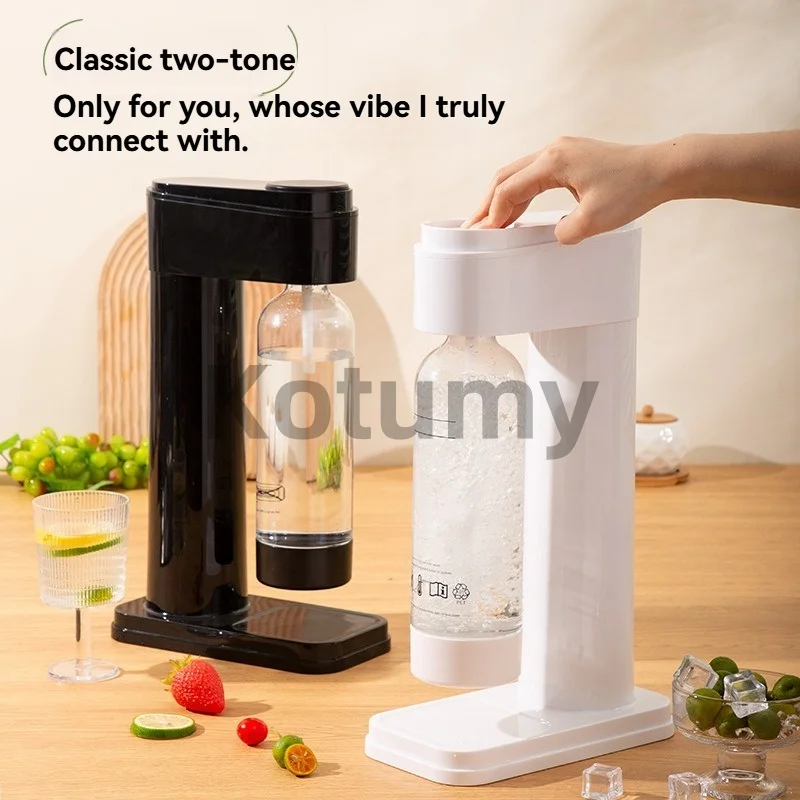 Tap to Drink Soda Water Machine, Home Made Carbonated Beverage DIY Sparkling Water Maker with Auto Pressure Relief