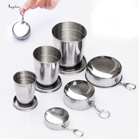 Portable Stainless Steel Foldable Cup 75ml/150ml/250ml Outdoor Travel Collapsible Coffee Mug Telescopic Hiking Camping Water