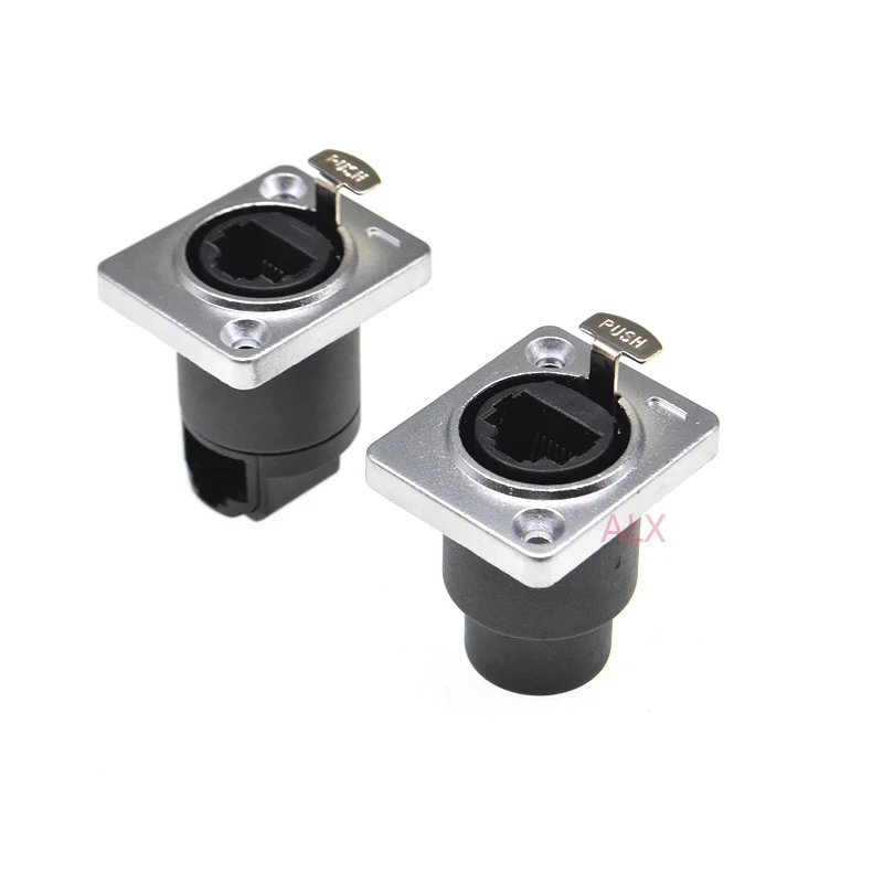 1PCS D type metal RJ45 female socket panel mounting holder adapter RJ45 female to female Network Ethernet connector for 86 panel