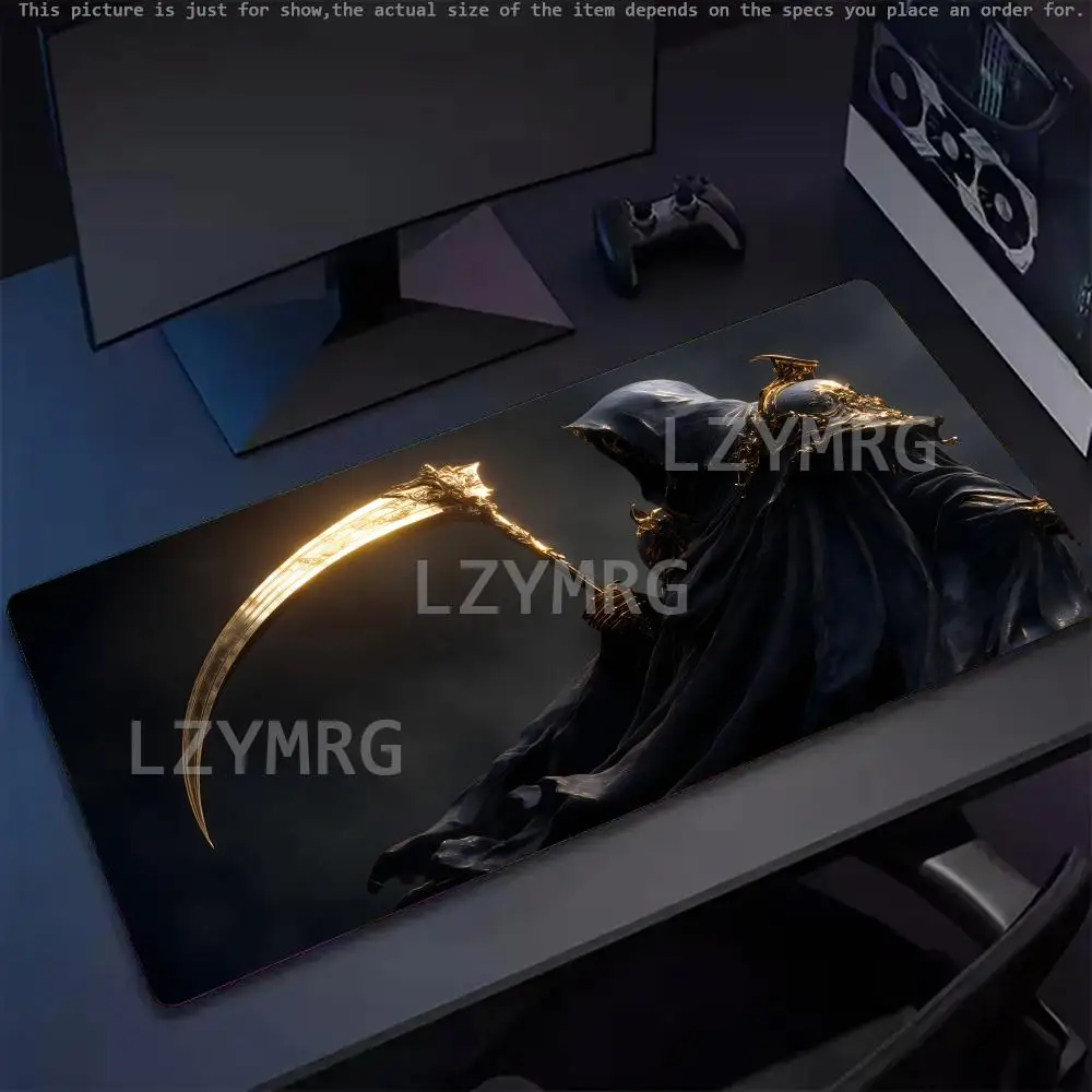 

Skeleton Death Scythe Mouse Pad Large Rubber Anti-slip PC Desk Accessories Mousepad for Office and Gamer Keyboard Mats Decor Mat