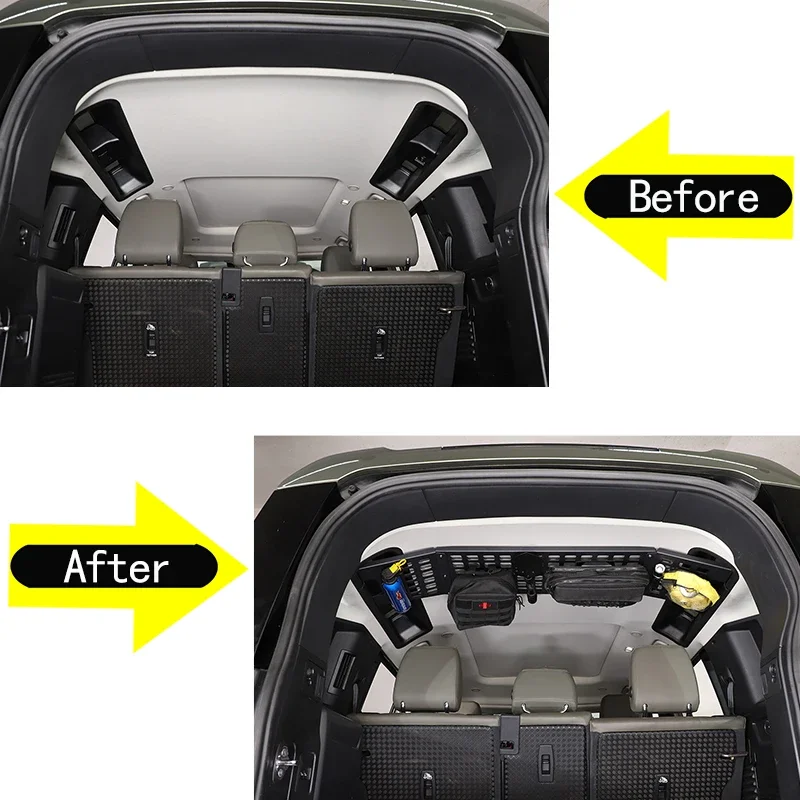 

For Land Rover Defender 110 130 2020-2023 Aluminum Alloy Black Car Trunk Roof Rack Storage Holder Bag Holder Car Accessories