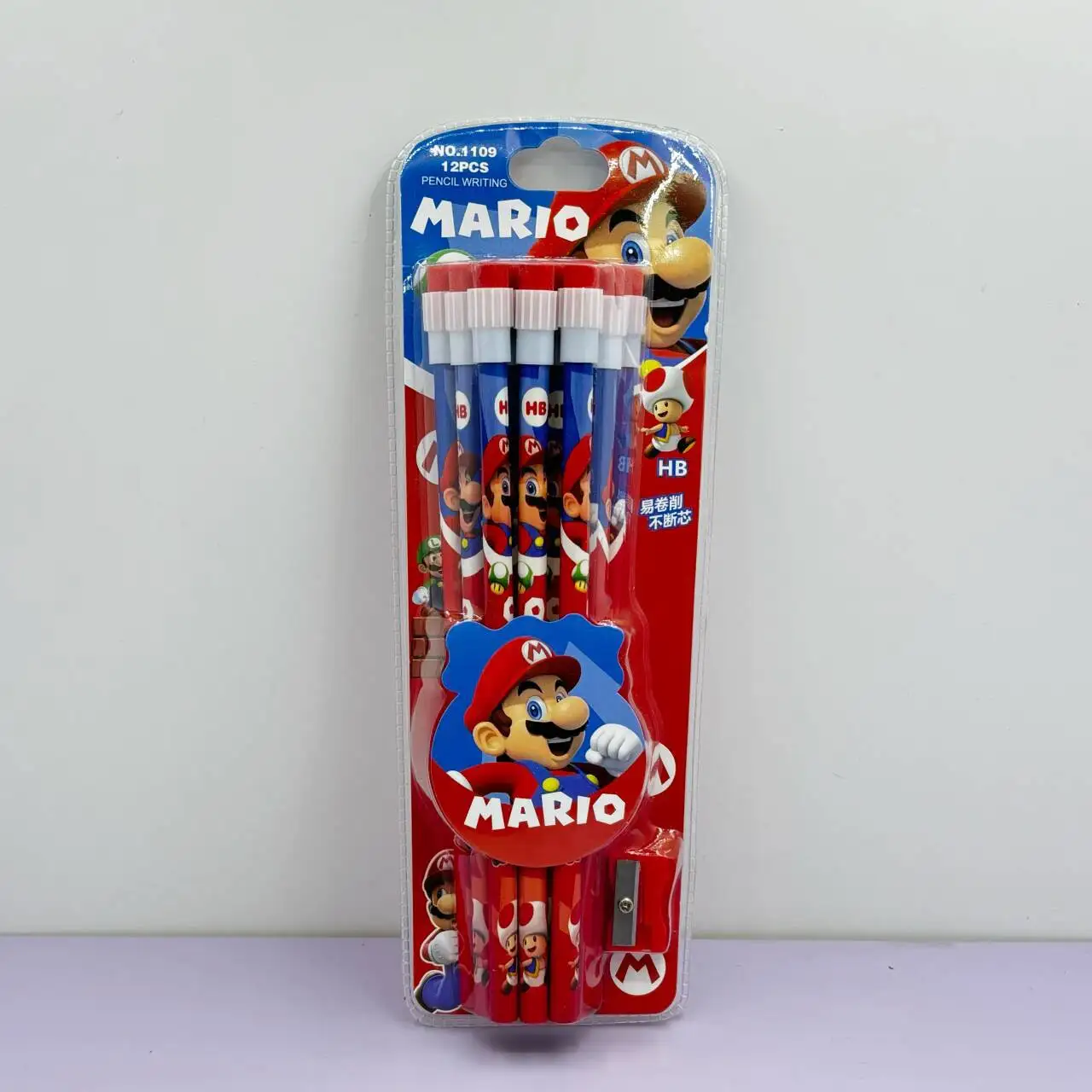 Super Marios Pencils and Pencil Sharpener Kids New Anime Return To School Stationery Boys Girls Writing Supplies Children Gift