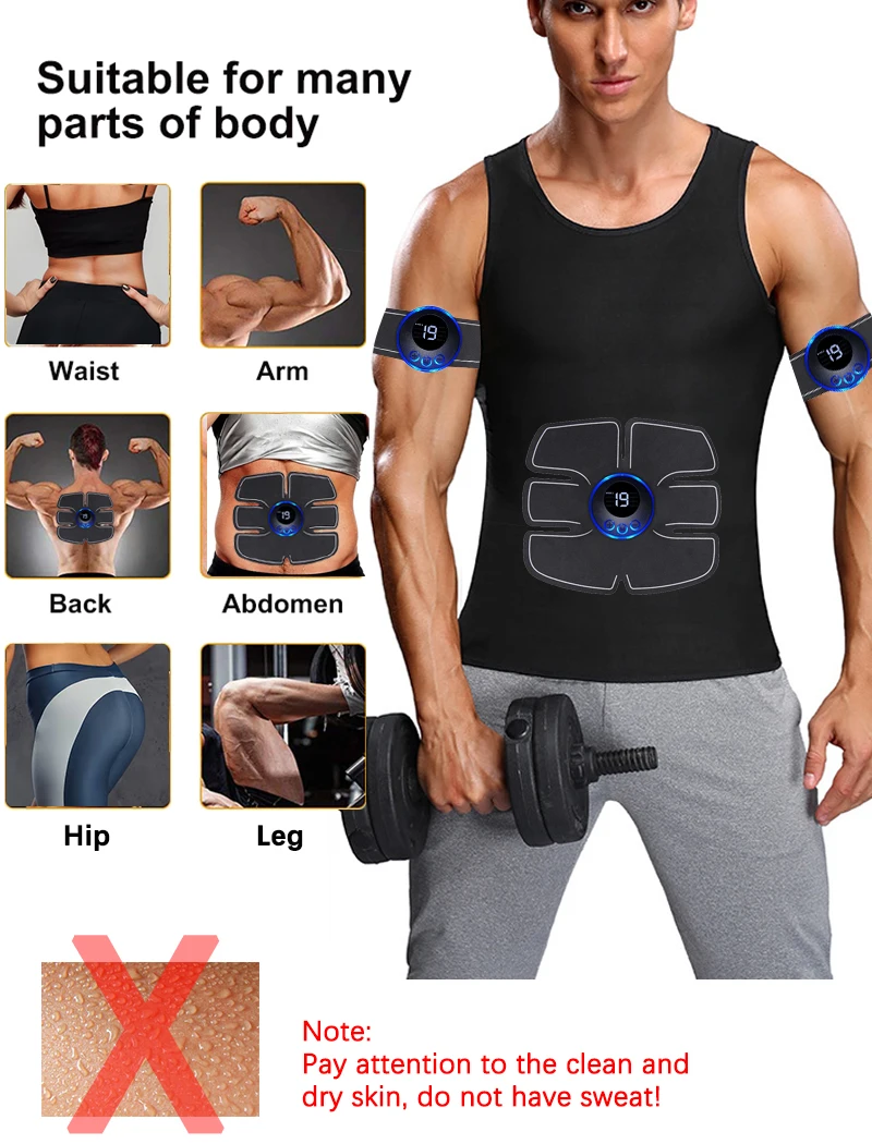 Elektrischer Musselstimulator, Massagegerät für Bauch, Gesäß, Arm, Bein, Hals, Hüften, Trainer, Muskeltoner, Fitness-Training, Trainingsgeräte – Detail 4