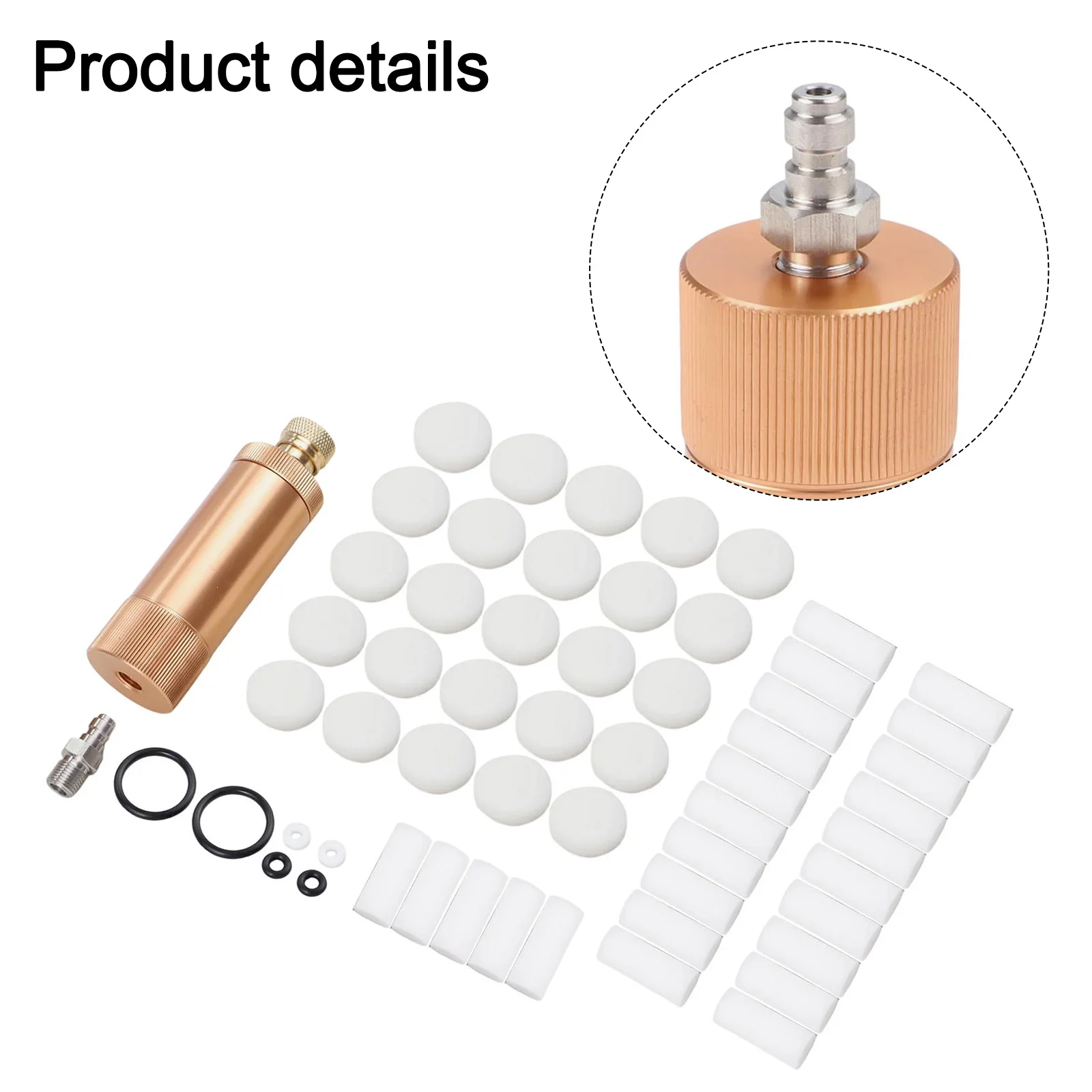 

Oil Water Separator for High Pressure Hand Pump 4500psi M10*1 Connector Seamless Aluminum Construction Reusable Filters