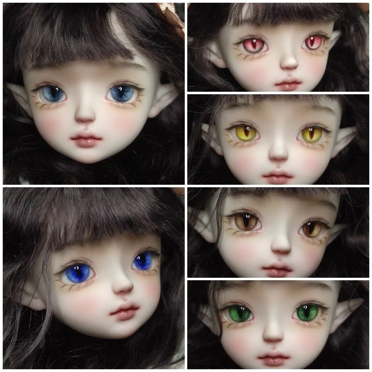 New 12/14/16/18mm Doll's Eyes for 1/3 1/4 1/6 1/8 Bjd Doll Transparent Plaster Eyeball Handmade Diy Girl Toys Doll Accessories