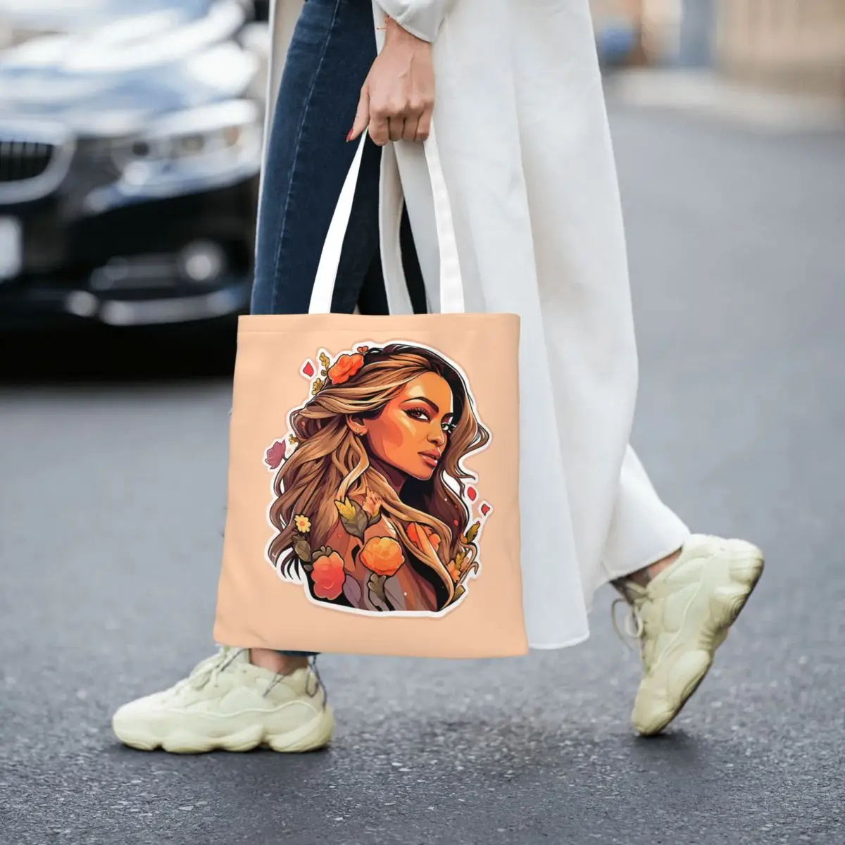 Beyonce Graffiti Rainha Da Pop Art Canvas Sacola, Saco De Compras De Grande Capacidade, Moda Unisex, Malas De Viagem