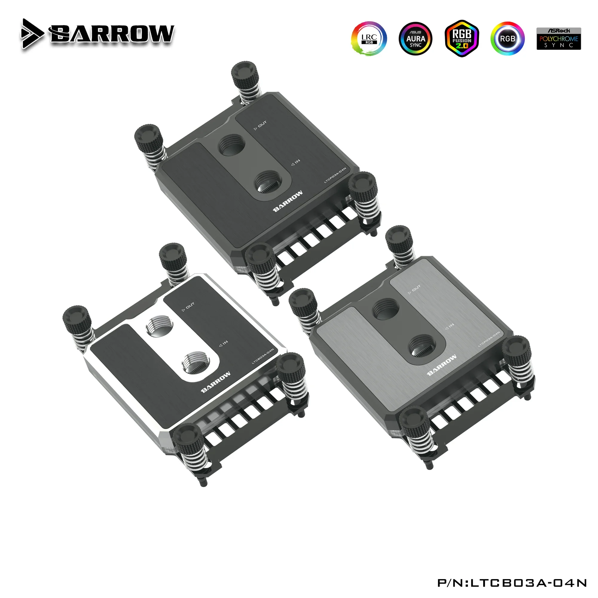 Barrow AMD CPU Water Block Jet Microwaterway For AMD AM5/AM4/AM3+/AM3/FM2 platform amd Radiator 5V 3pin ARGB Lighting AURA SYNC