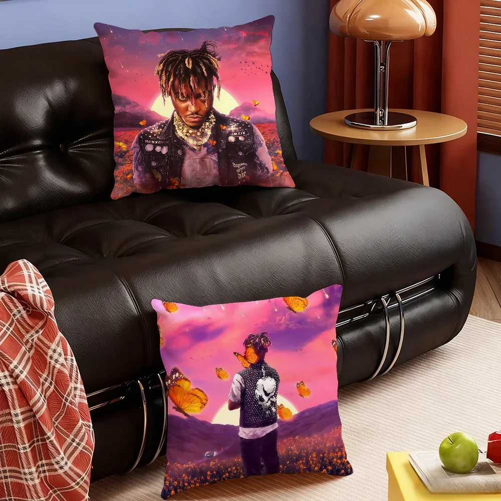 Rapper J-Juice W-WRLD-S Albums cushion cover Soft Smooth Pillow Case Hidden Zipper Washable Decorative Couch Office Gift