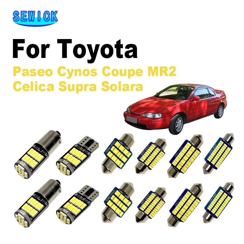 SEWICK Led Interior Map Dome Canbus For Toyota Paseo Cynos Coupe MR2 Celica Supra Solara LED Light Kit Car Accessories Bulbs