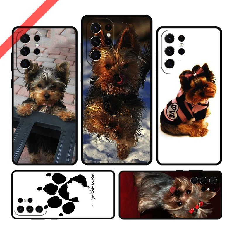 Yorkshire Terrier Dog Paw Print Phone Case For Samsung Galaxy S20 FE S21 S10 S23 Plus S24 S22 Ultra Note20 Note10 S9 S8 Cover