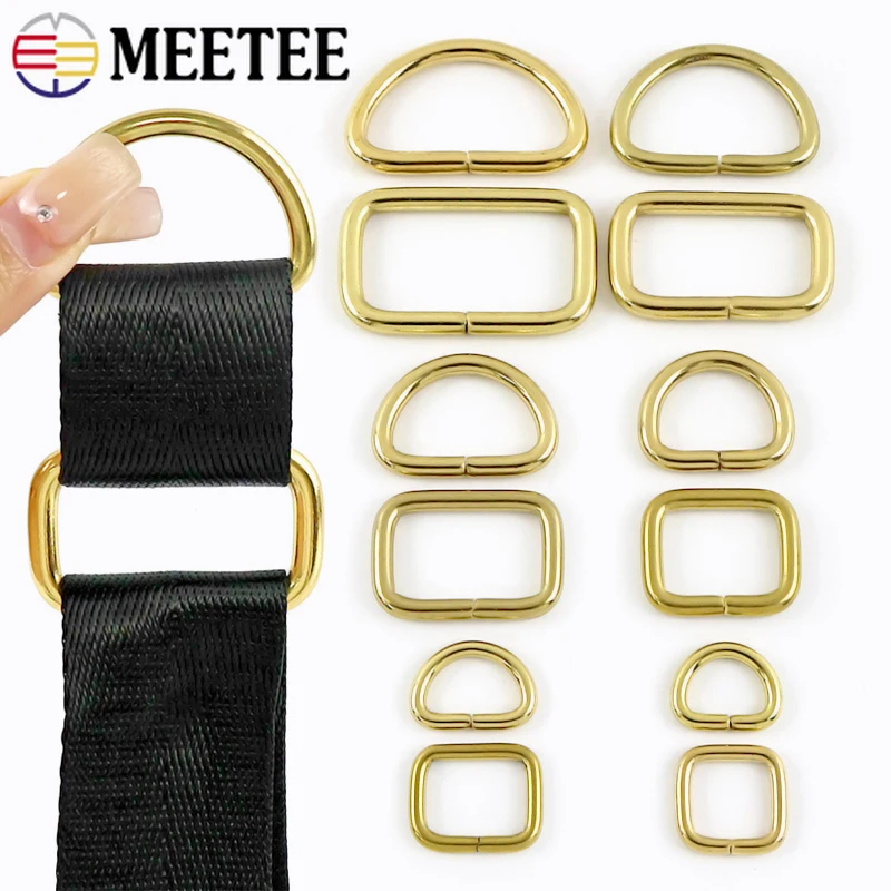 

5/10Pcs 10-38mm Solid Brass D Ring Buckles Handbag Straps Clasp Dog Collar Webbing Connect Buckle DIY Hardware Accessories
