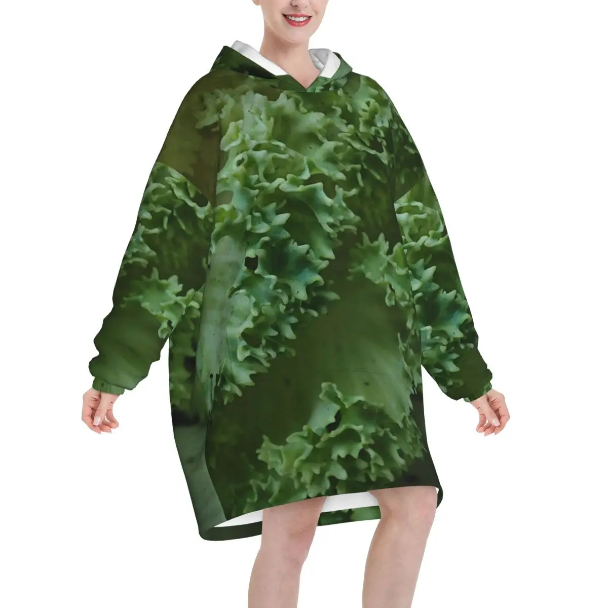Cabbage Blanket Hoodie Oversized Wearable Sweatshirt Blanket Warm Gifts for Women Girls Girlfriend