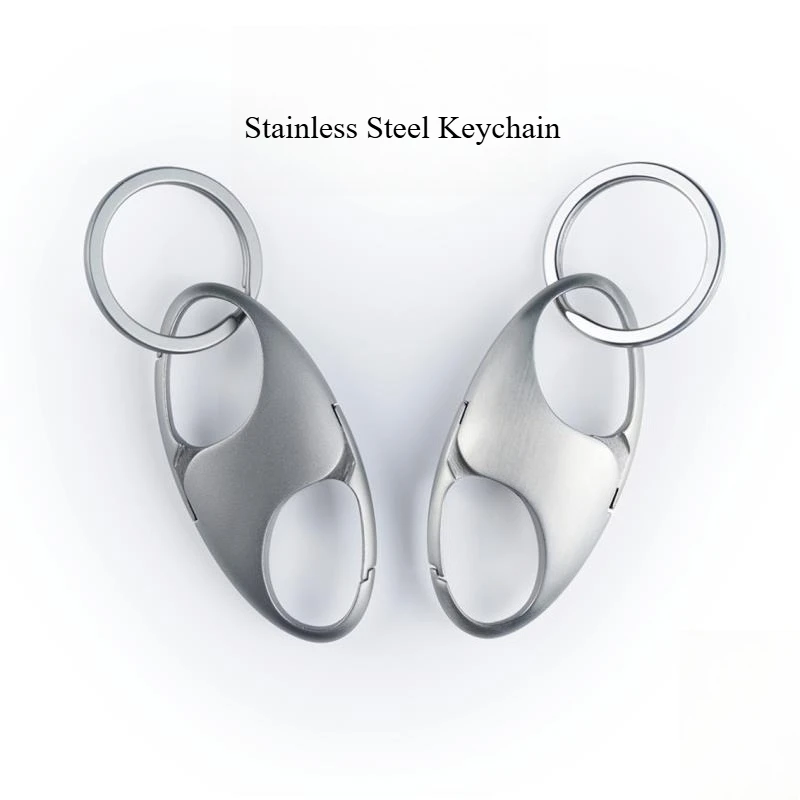 304 Stainless Steel Car Keychain for Men Waist Belt Clip Key Chain Key Ring Pendant Key Holder EDC Automotive Key Accessories