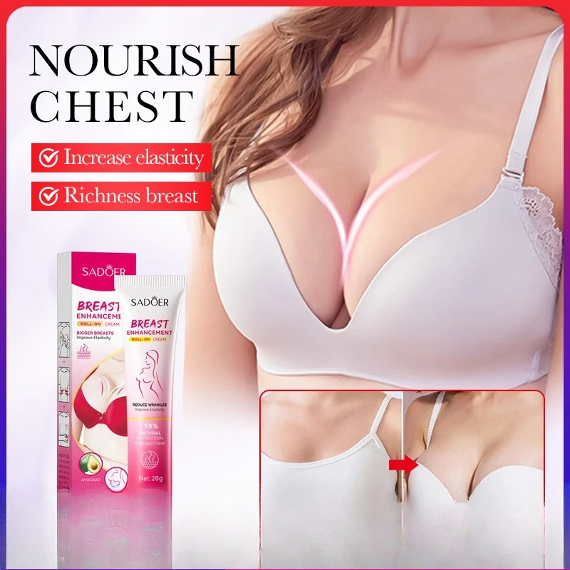 

20g Breast Firming Roller Cream, Bust Enhancement Massage Lotion, Lifting & Volumizing Care with Applicator