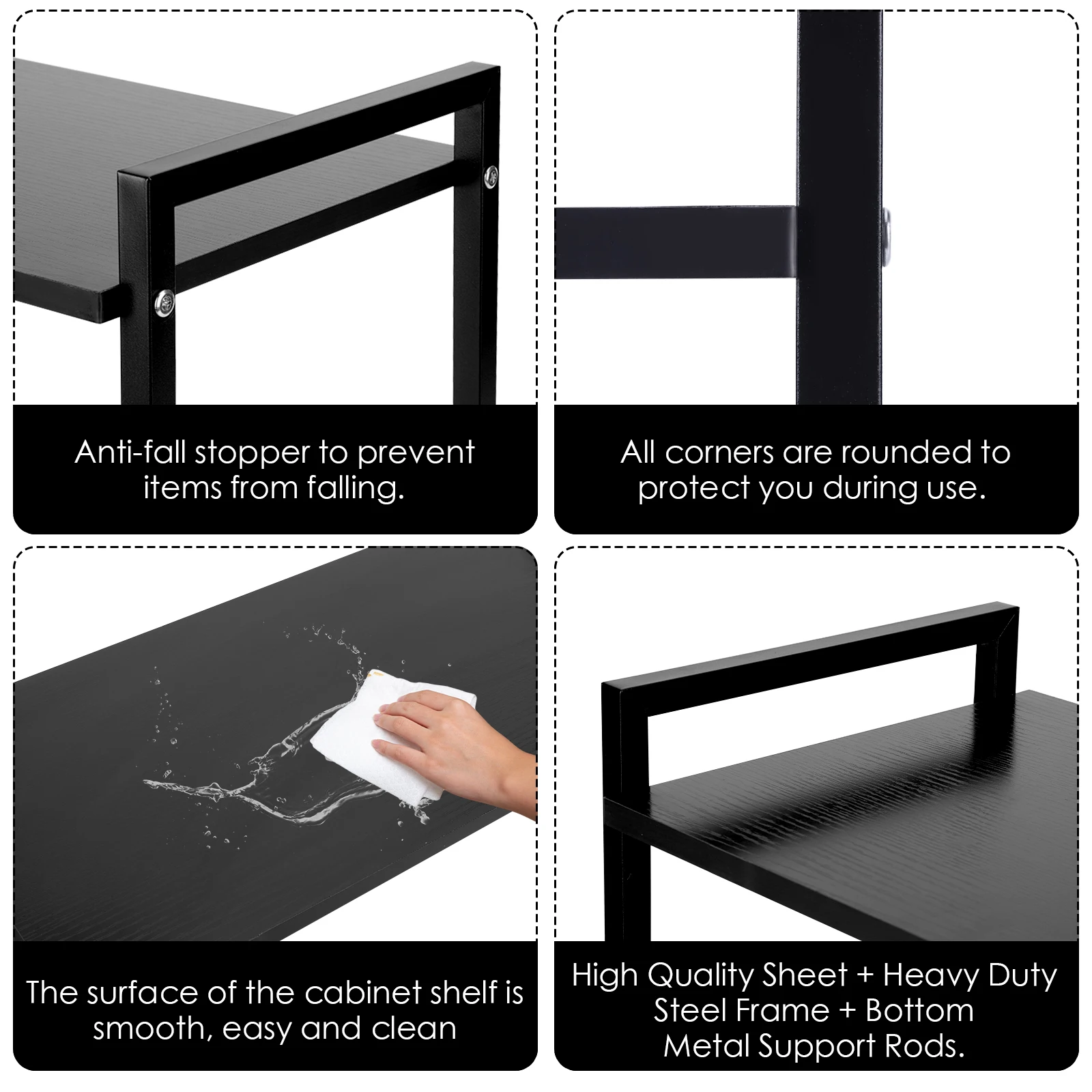 رف ميكروويف قابل للتوسيع، حامل تخزين ميكروويف عالي التحمل، رف تخزين المطبخ متعدد الوظائف لسطح المطبخ #5