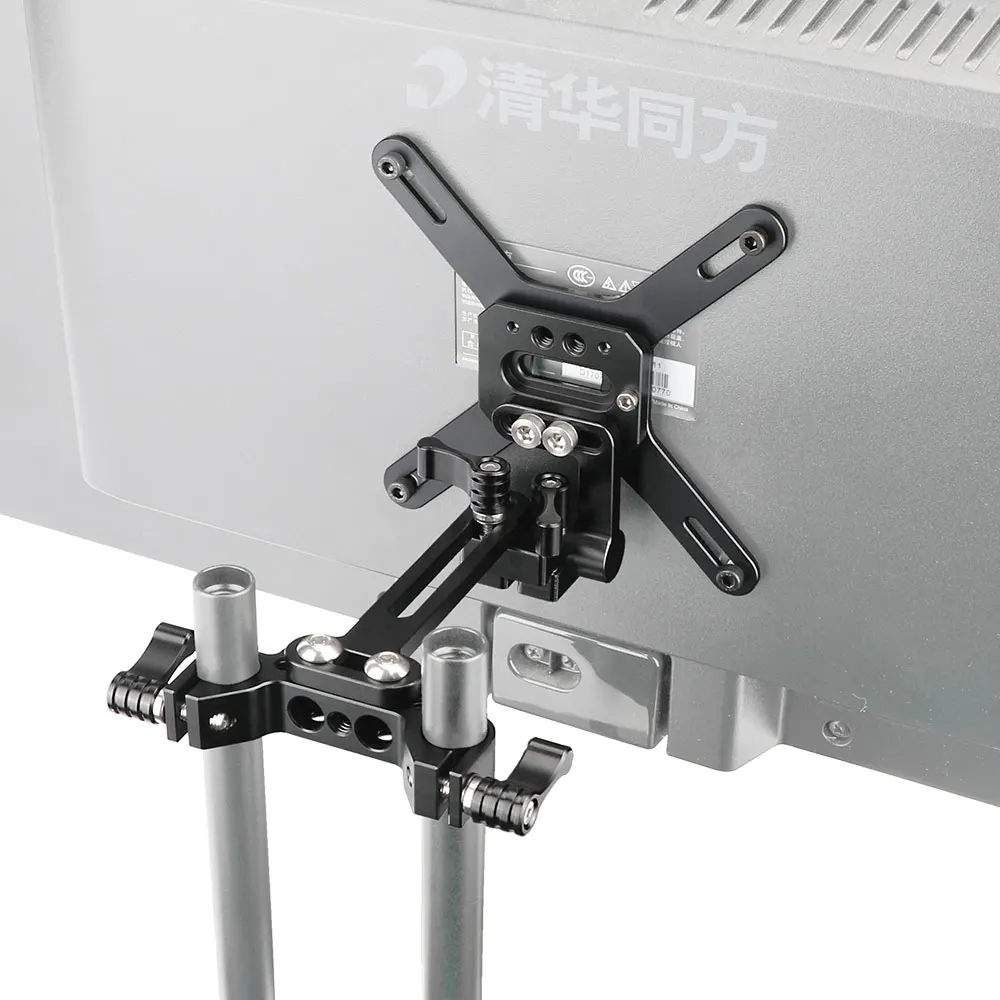 KIMRIG VESA Monitor LCD Screen Mount With 15mm Rod Clamp Block 75 x 75mm 100 x 100mm VESA Mount Mounts Bracket Fixed Flat Panel