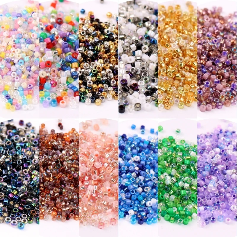 720Pcs 2mm Mix Colors Glass Beads Uniform Spacer Glass Seedbeads For DIY Jewelry Making French Embroidery Accessories 10g