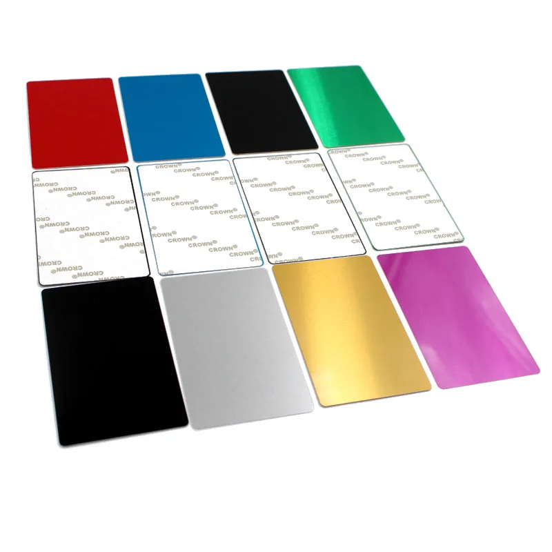 Imagem -03 - Metal Cartão de Visita 0.2 mm Espessura Liga de Alumínio em Branco Cartão Faça Você Mesmo Impressão a Laser Placa de Identificação Volta Adesivo Estilo 100 Peças em Branco