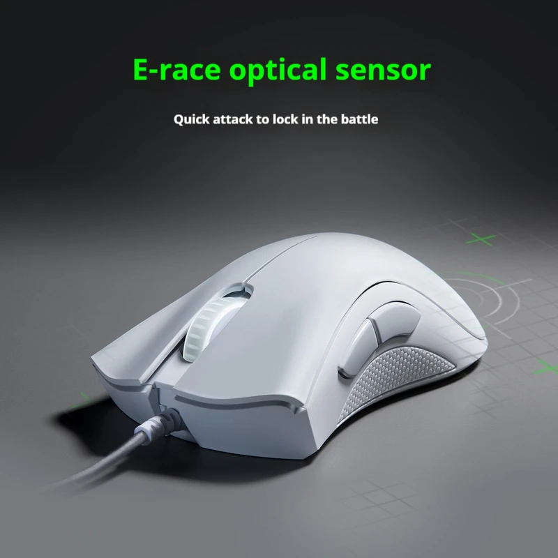 Original Razer Deathadder Essential Wired Gaming Mouse Mice 6400dpi Optical Sensor 5 Independently Buttons For Laptop Pc Gamer