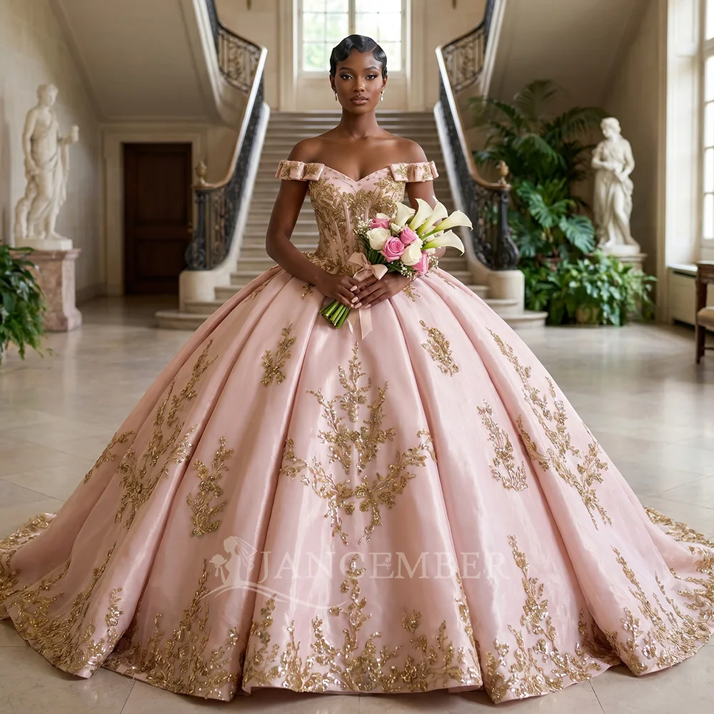 

Элегантное платье для квинсеаньеры 2026: Очаровательное вечернее платье с рукавами-крылышками, блестящее, с вырезом-лодочкой, на заказ. Платья для 15-летия (vestidos de 15 quinceañeras).