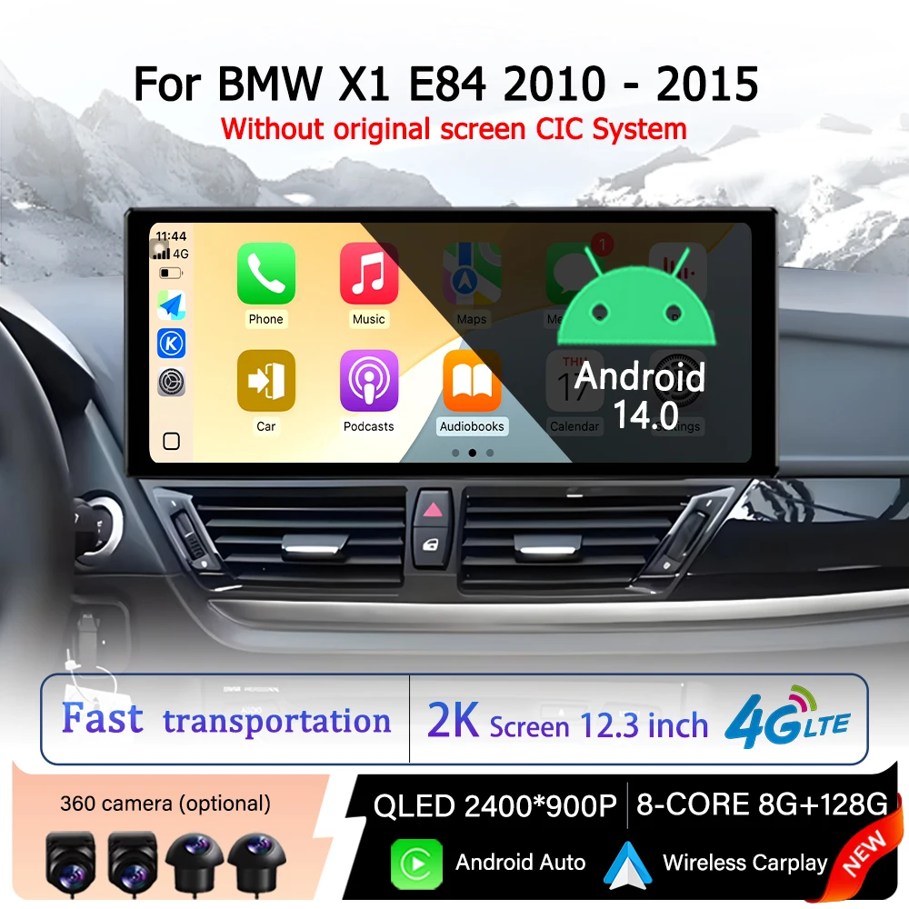 

Intelligent Car Radio Player for BMW X1 E84 2010 - 2015 Without original screen CIC System Carplay Android Auto DSP Stereo WiFi