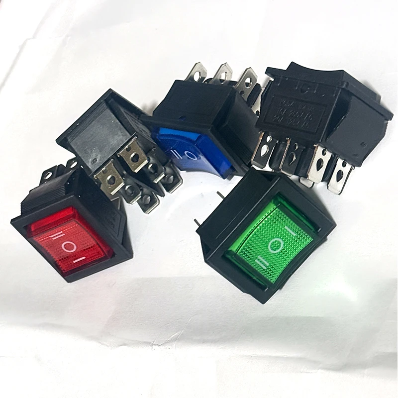 1Pcs KCD4 Rocker Switch ON-OFF-ON 3 Position 6 Pins Electrical equipment With Light Power Switch 16A 250VAC/ 20A 125VAC