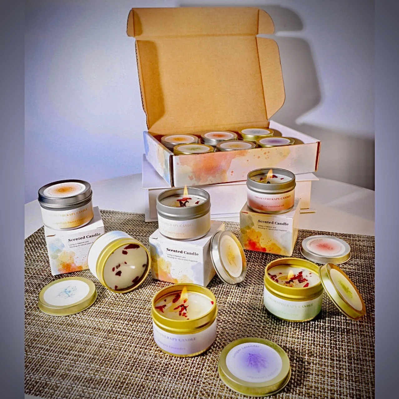 12 candele profumate senza fumo con fiori secchi in cera di soia per matrimoni, San Valentino e decorazioni per l'atmosfera domestica, regalo profumato