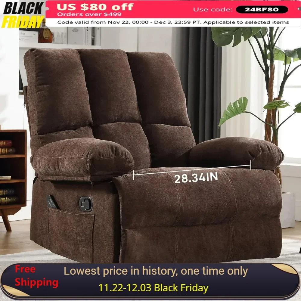 

Reclining Sofas Oversized Recliner Chair 350 Lb Weight Capacity 28 Inch Wide Reclining Sofas