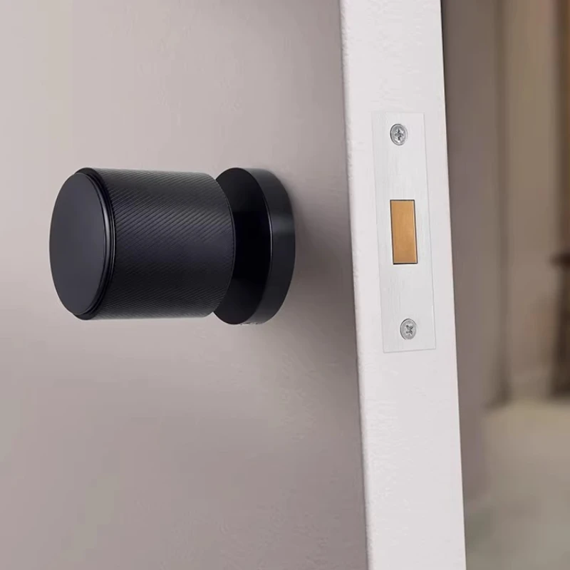Hidden Keyhole Latch for Secret Room - Black Gray Single Sided Silent Lock, Flush Wooden Privacy Handle for Background Wall