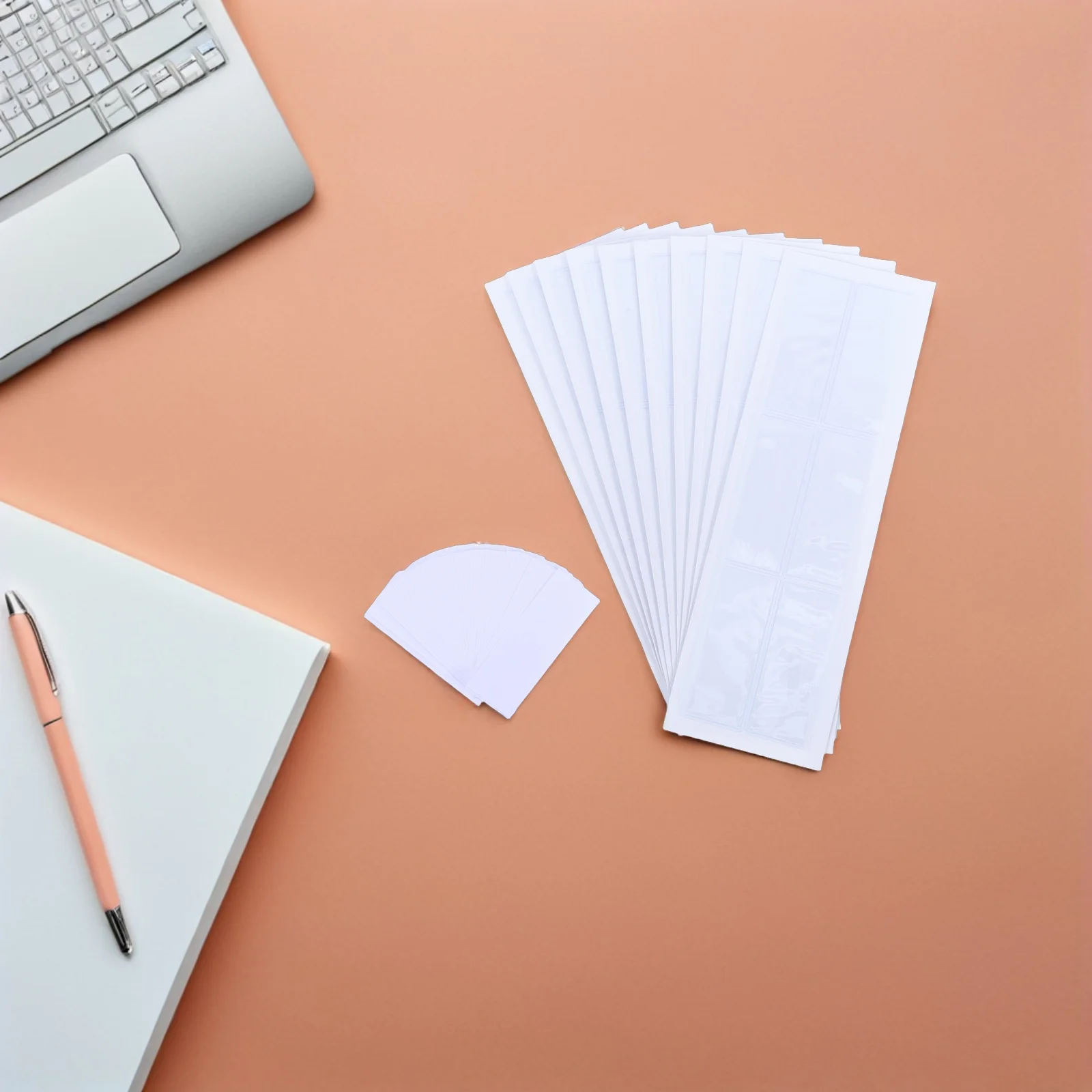 50set Self Adhesive Pouches Clear Label Protector For Index Cards Transparent Sleeves Storage Bins Notebooks Drawers