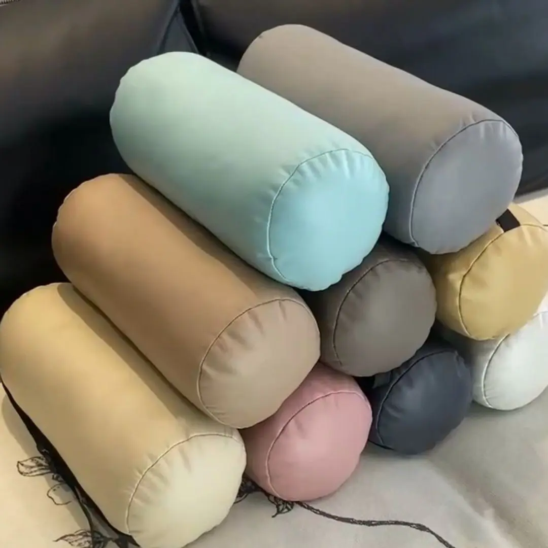37x15cm cylindrical neck pillow leathaire fabric car pillow waist nap cushion chair headrest