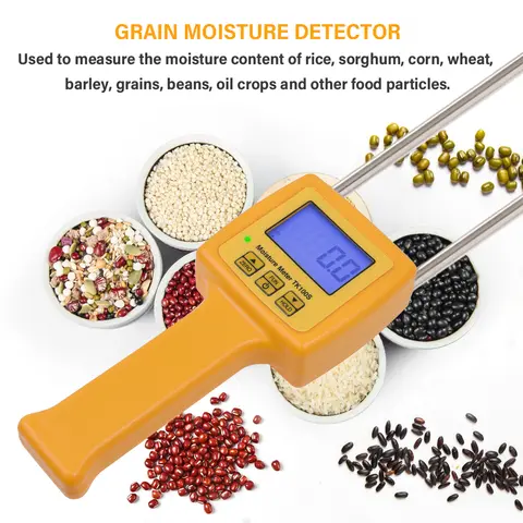Yieryi TK100S Grain Moisture Meter High Precision 0-35% Measuring Range ATC For Corn Wheat Rice Bean Flour Fast Moisture Tester