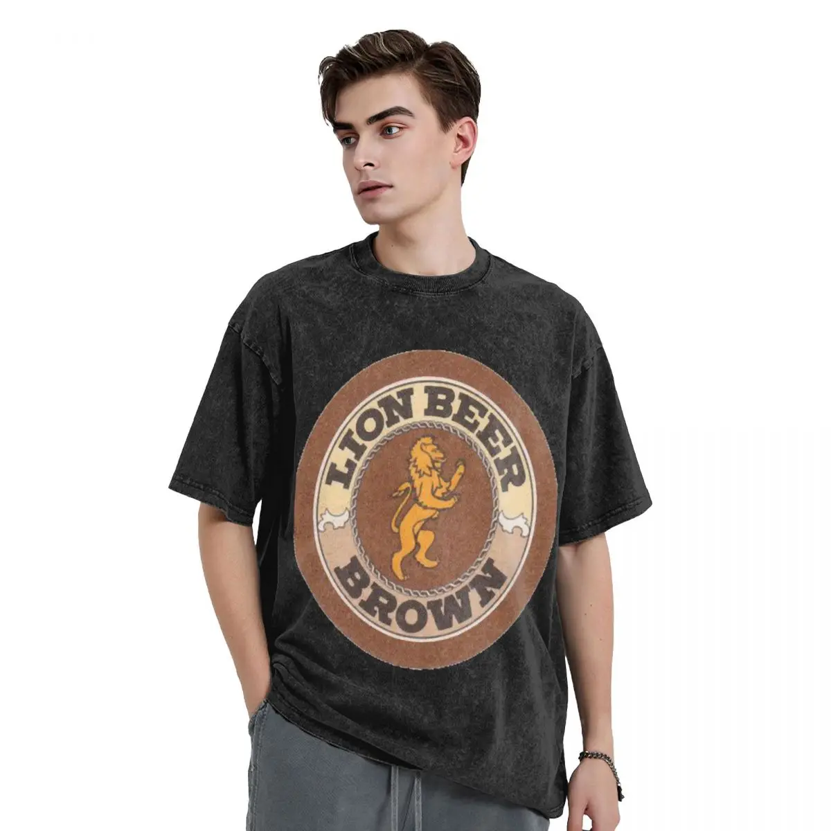 

Lion Brown Beer Coaster T-Shirt.png T-Shirt custom t shirt quick drying designer shirts fruit of the loom mens t shirts