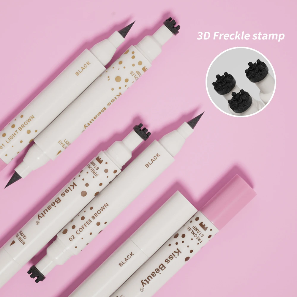 液体エアクッションそばかすスタンプペン 6 点ヘッドそばかすナチュラルシミュレーションフェイクドットアイライナーペン防水持続メイク