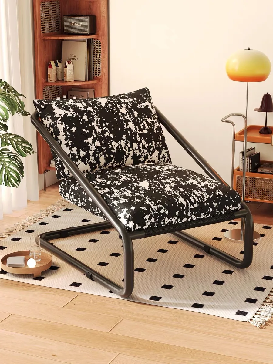 Lazy Sofa Living Room Single Chair Backrest Leisure Lounge Chair Recliner Chair Ergonomic Cotton Linen Cushion Home Furniture