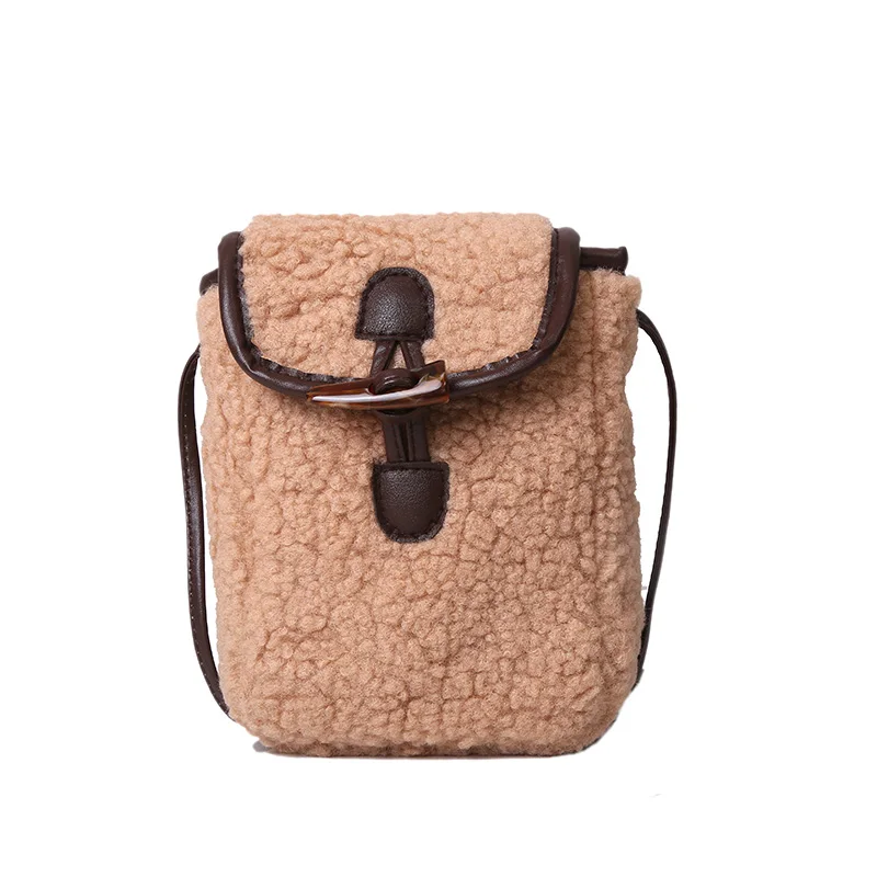 Mini borse per le donne moda dolce Fluffy Kawaii borse a tracolla a tracolla All Match Ins Y2k borsa estetica per cellulare coreana