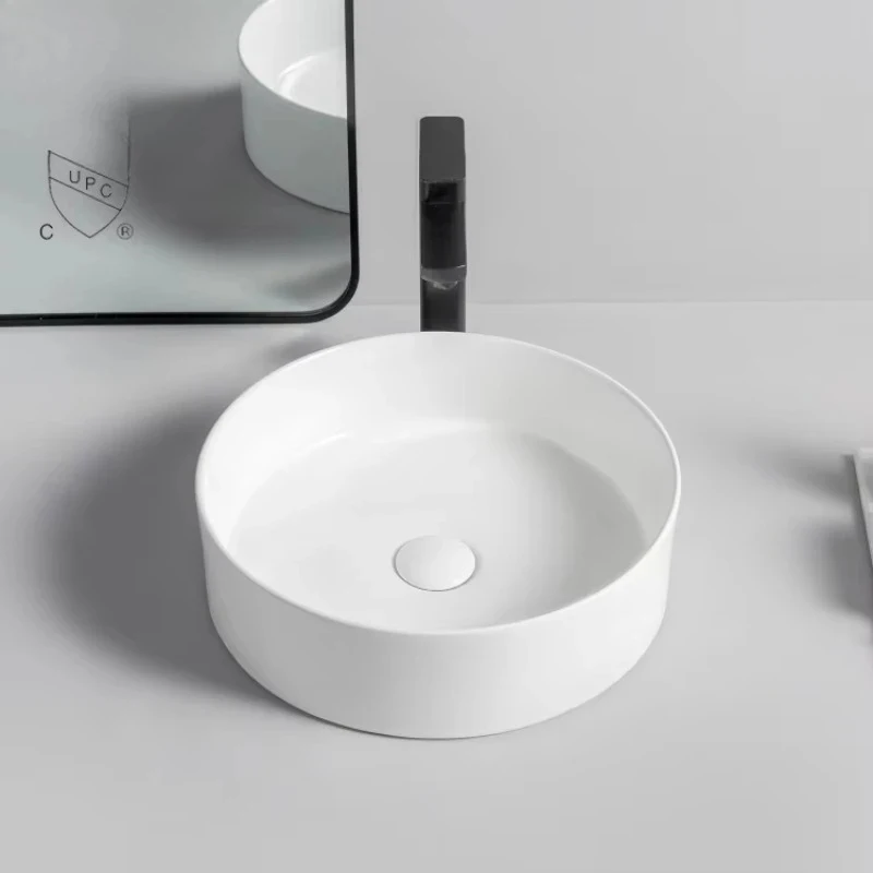 high quality Matte White Modern Bathroom Utensils Sink Porcelain Ceramic Countertop Art Washbasin