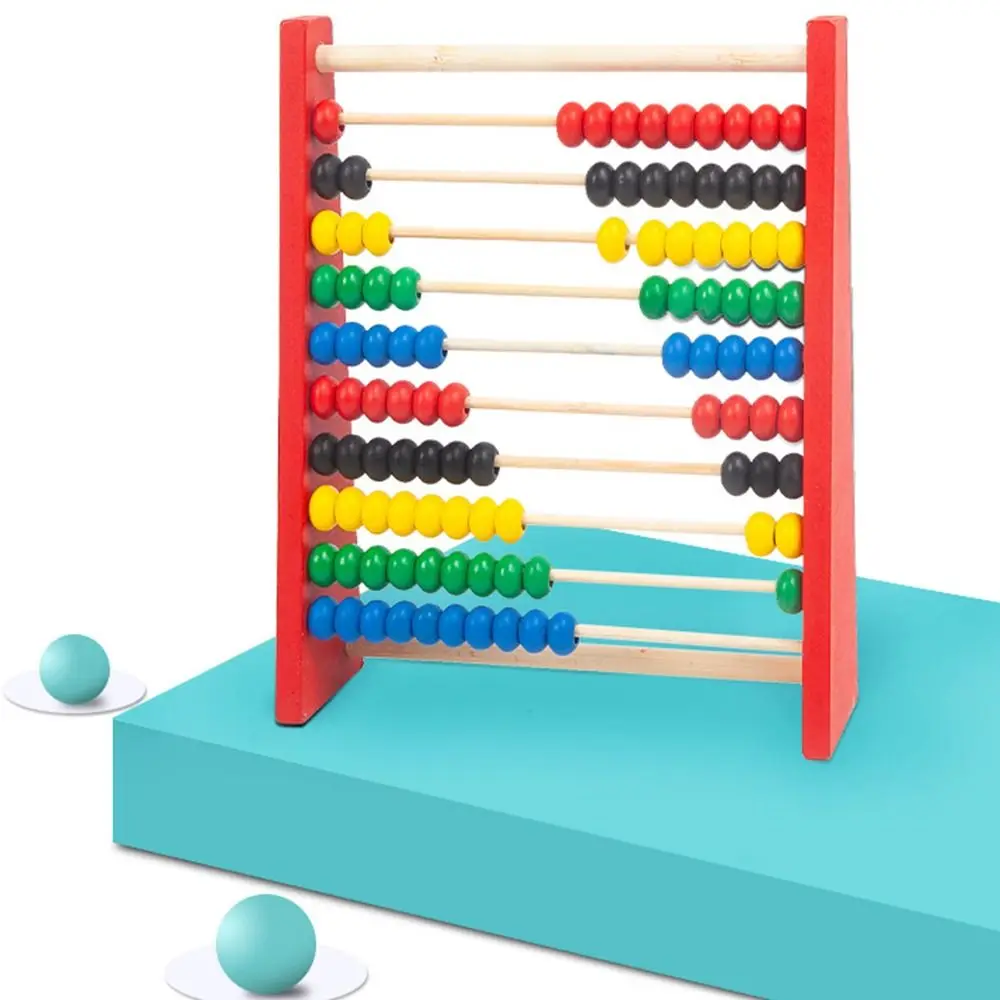 Brinquedo infantil para aprendizagem precoce de matemática, coordenação mão-olho, brinquedo de contagem, cálculo de contas, aprendizagem educacional, ábaco de madeira