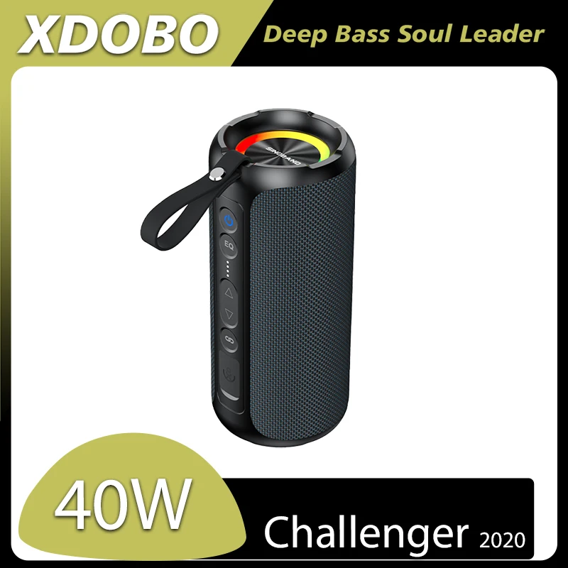 Altoparlante Bluetooth 40W Wireless XDOBO Challenger 2020 Subwoofer portatile impermeabile Dazzle TWS 5200mAh Super TF/AUX