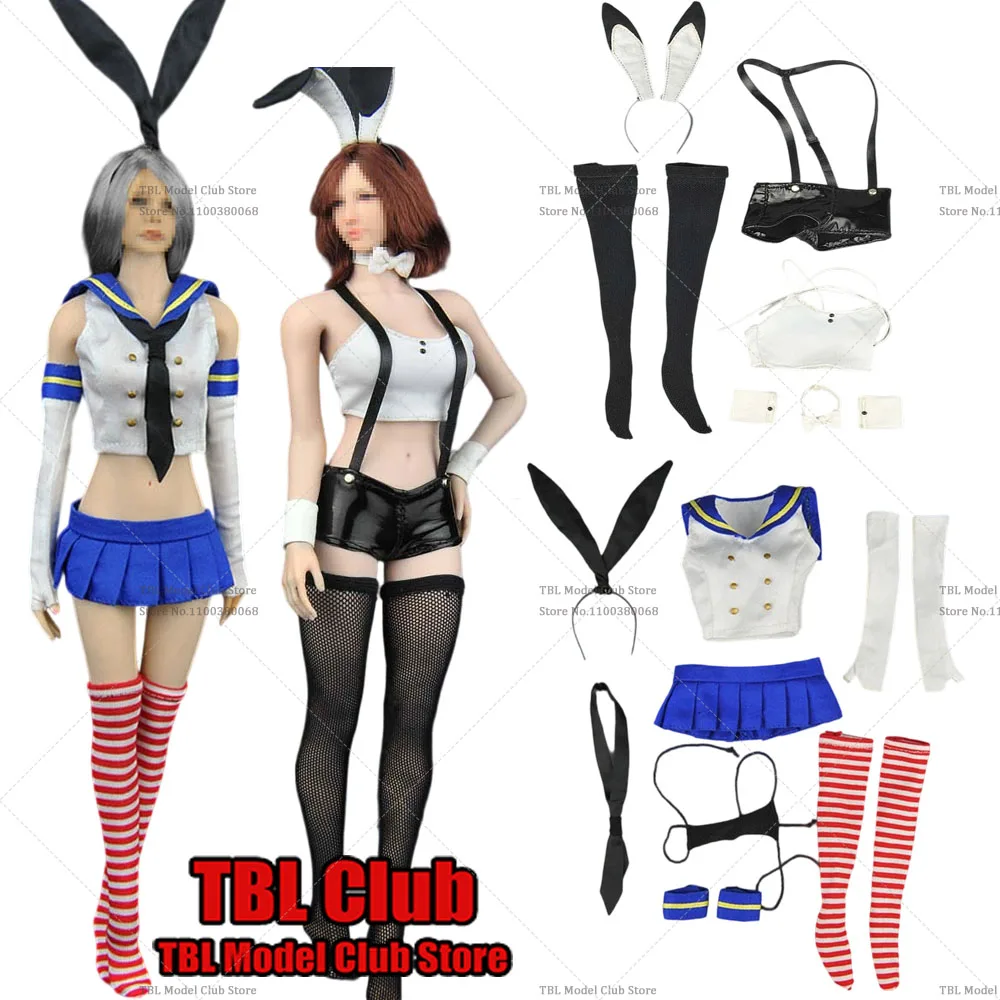 

ZY5029 ZY5022 1/6 Scale Sexy Women's Rabbit Ear Hadband Sailor Bunny Girl Dress Set fit 12Inch OBJ OD Action Figure