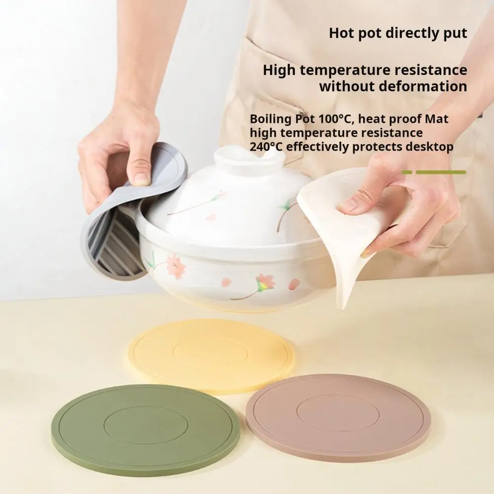 

Silicone Placemat Flexible Silicone Trivets for Hot Dishes Thickened Pot Holders Non-slip Heat Resistant Pads Versatile for Hot
