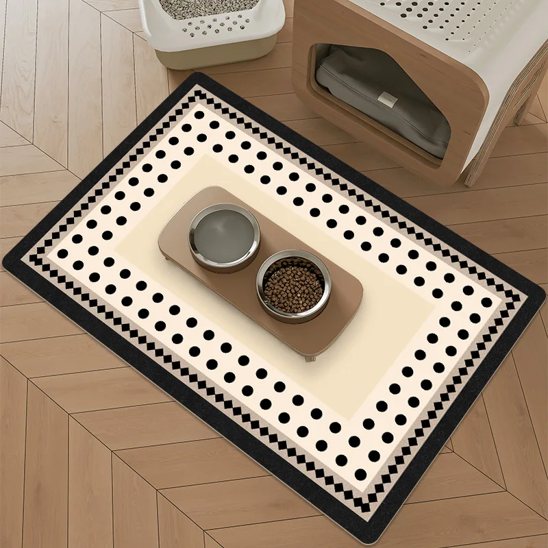 VIKAMA Nordic Minimalist Pet Feeding Mat Home Decor, Cat & Dog Bowl Pad, Anti-Slip, Super-Absorbent, Dirt-Proof, Easy To Clean