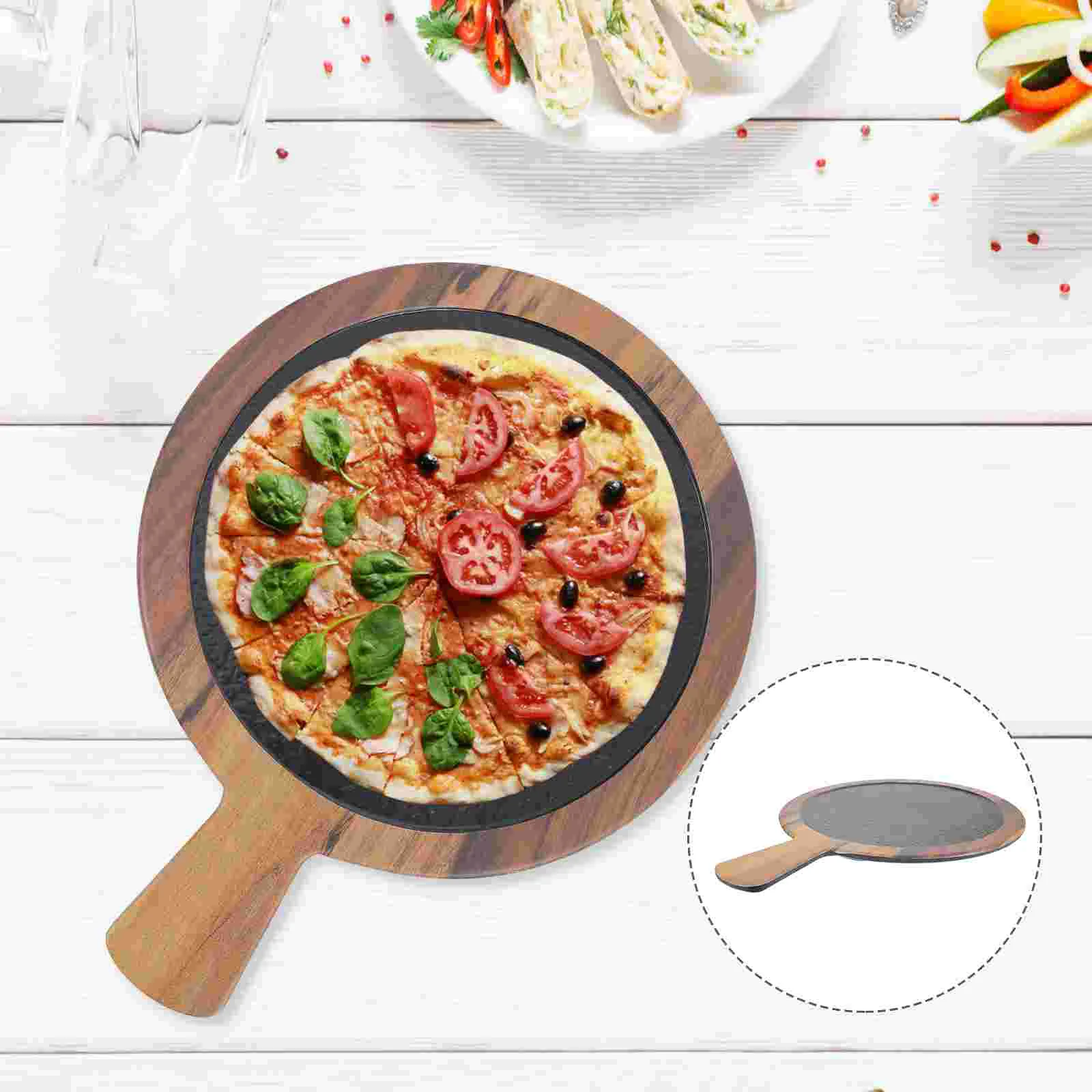 Round Pizza Tray Serving Bread Plate Complementary Food Supplement Melamine Special Snack