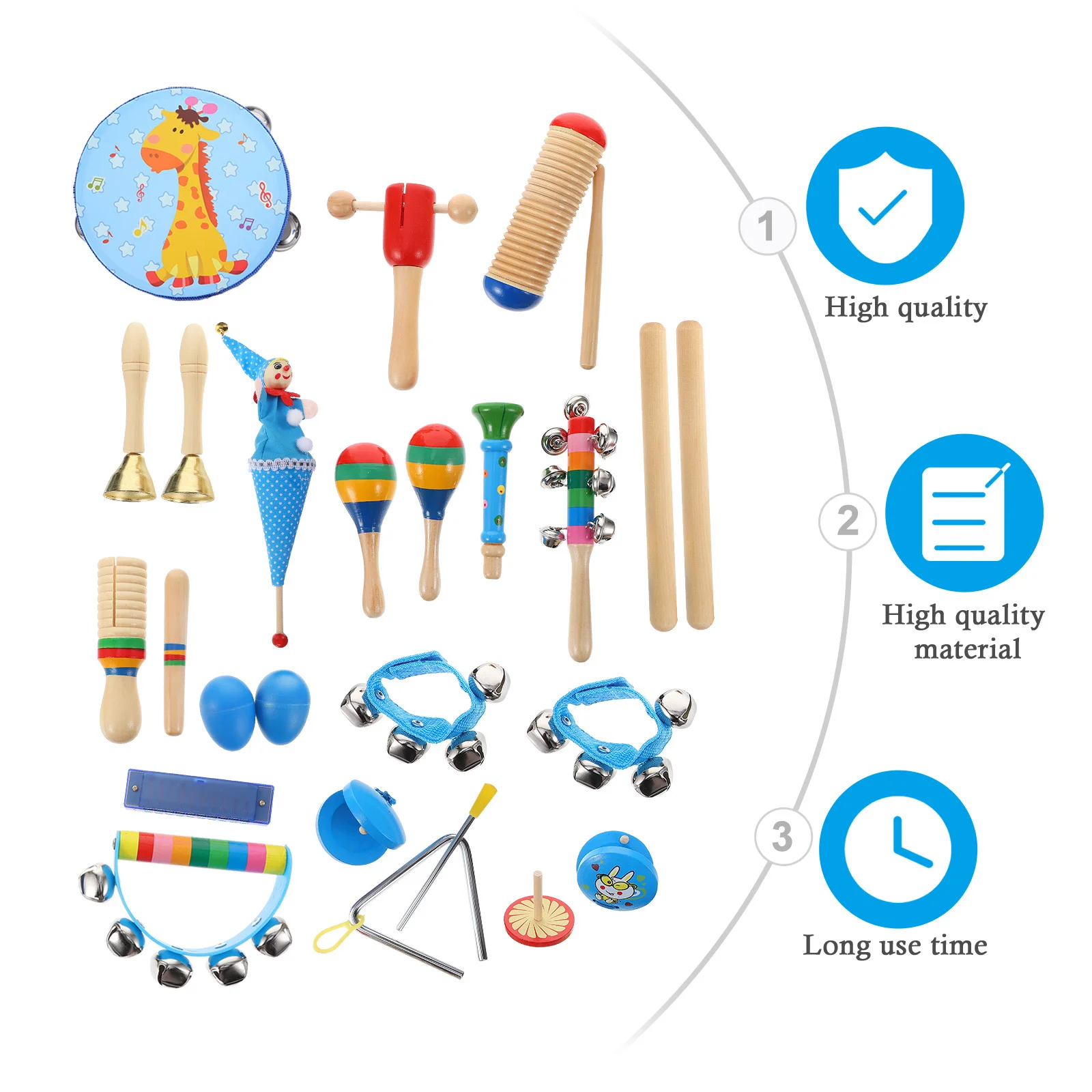 22Pcs Musical Percussion Instruments Set Kids Early Education Learning Birthday Christmas Gifts Early Education Toys