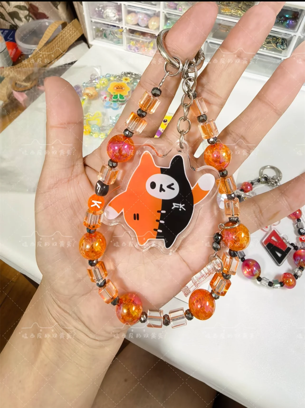 Handmade Thai Star TV Series คาธ The Eclipse First Khaotung Yuzumumu Lanyard Hanging Rope Beaded Phone Chain Hanging Cord 5