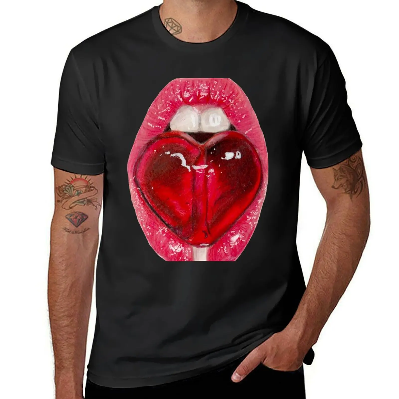 lips T-Shirt graphics summer clothes funnys new edition men t shirt