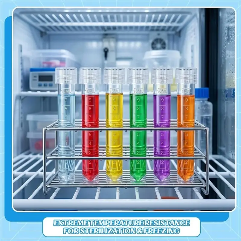 Reliable-50PCS 10Ml Plastic Graduated Vial Tube With Screw Caps,Small Test Sample-Bottles Tubes Container With Lid,50PCS 10Ml Pl