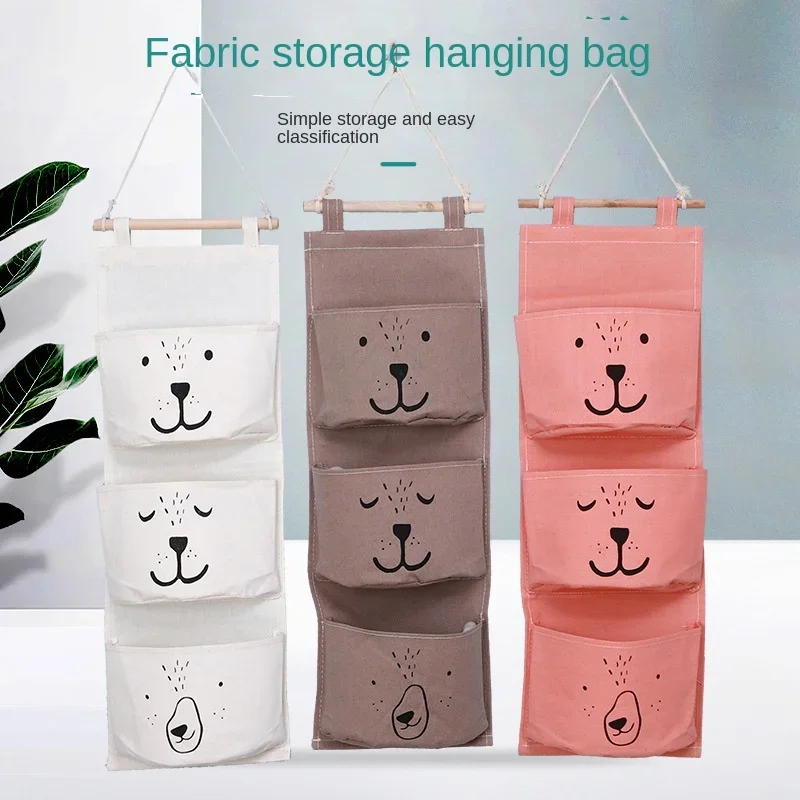 

Hanging Storage Bag 3 Pocket Waterproof Hanging Organizer for Dorm Living Room Bathroom Home Fabric Wall Closet Organizer