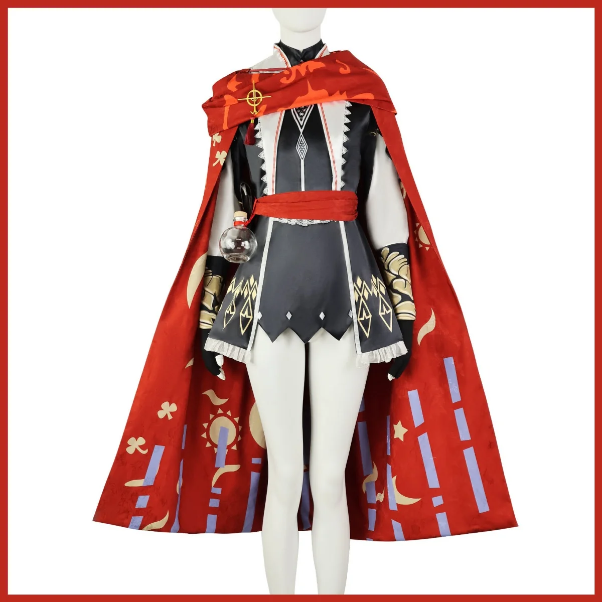 Game Arknights Exusiai The New Covenant Cosplay Costume Legend Seeker Wig Fight Uniform Dress Red Cloak Woman Sexy Carnival Suit view 3