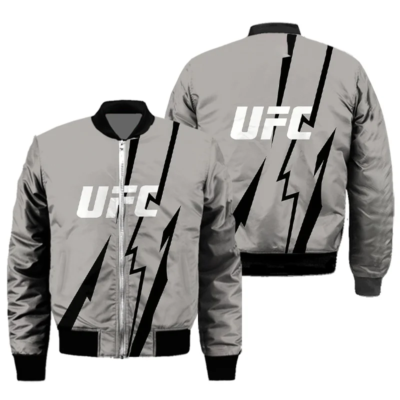 

Autumn/Winter UFC Men's V-neck Zipper Jacket with Thick Velvet Inner, Simple and Versatile cardigan Coat for Warmth